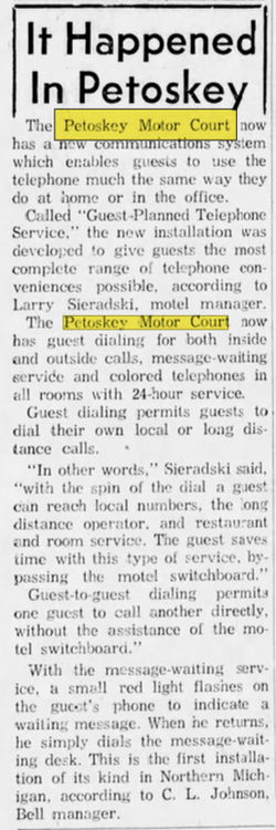 Petoskey Motel (Superior Motel, Petoskey Motor Court) - Nov 1961 Phone Service Added (newer photo)